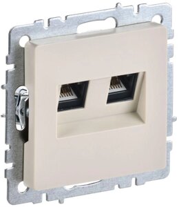 Розетка компьютерная двойная СП RJ45 кат. 5E BRITE РК10-2-БрКр беж. IEK BR-K20-1-K10