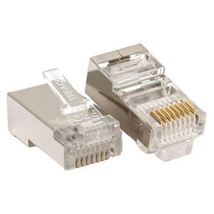 Коннектор RJ45 (8P8C) кат. 5E экранир. 30мкд универс. (уп. 20шт) TERACOM PRO EKF TRP-PLUG-5EFTP-20