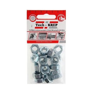 Гайка шестигранная М10 DIN 934 цинк. пакет (уп. 18шт) Tech-Krep 103027
