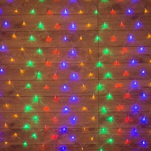 Гирлянда светодиодная «Сеть» 1.5х1.5м 150LED мультиколор 12Вт 220В IP20 с контроллером 8 режимов провод ПВХ прозр.
