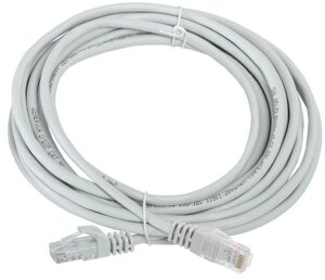 Патч-корд кат. 5E UTP 5м сер. GENERICA PC01-C5EU-5M-G