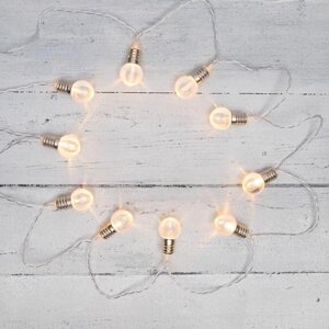 Гирлянда светодиодная «Лампочки» 1.5м 10LED тепл. бел. 0.1Вт IP20 провод ПВХ прозр. элементы питания 2хAA (не в компл.)