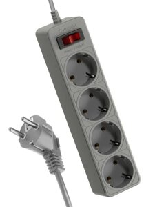 Удлинитель с сетевым фильтром 4х1.5м с заземл. 10А IP20 2.2кВт 3х0.75 с предохранителем с выкл. с индикатором сети