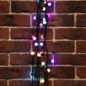 Гирлянда светодиодная «Мультишарики» 10м d17.5мм 100LED RGB 16Вт 220-240В IP65 провод ПВХ черн. (нужен шнур питания