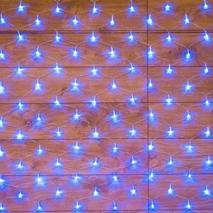 Гирлянда светодиодная «Сеть» 1.5х1.5м 150LED син. 12Вт IP20 провод ПВХ прозр. Neon-Night 215-123