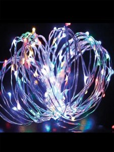 Гирлянда светодиодная «Разноцветные нити» 10м 100LED в виде капель 220В Космос KOCNL-EL150