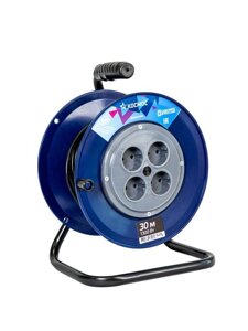 Удлинитель на катушке 4х30м 6А IP20 1.3кВт ПВС 2х0.75 КОСМОС YKKsm30m-4g (6A)