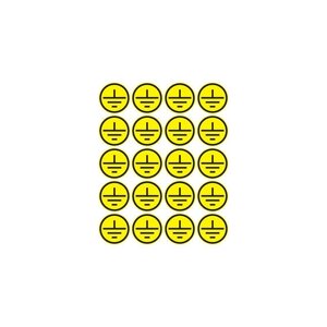 Наклейка знак электробезопасности «Заземление» d20мм (20шт на листе) Rexant 56-0010