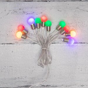 Гирлянда светодиодная «Мини-лампочки» 1.5м 10LED мультиколор 0.1Вт IP20 провод ПВХ прозр. элементы питания 2хAA (не в