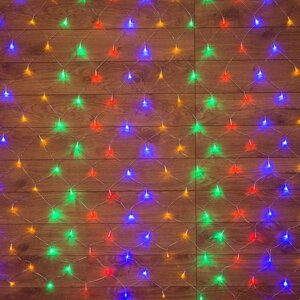 Гирлянда светодиодная «Сеть» 1х1.5м 96LED мультиколор 12Вт 230В IP20 с контроллером 8 режимов провод ПВХ прозр.