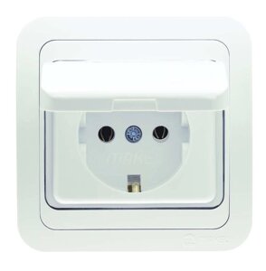 Розетка 1-м СП Mimoza 16А IP20 с крышкой бел. бел. Makel 12029