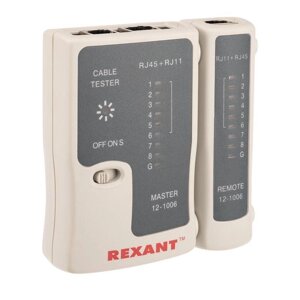 Тестер кабеля RJ45+RJ11 (HT-C004) (TL-468) rexant 12-1006
