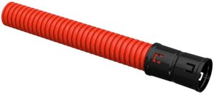 Труба гофрированная двустенная ПНД гибкая d40мм с муфтой красн. (уп. 50м) IEK CTG12-040-K04-050-R