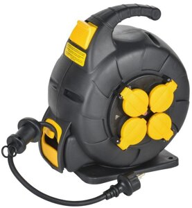 Удлинитель на катушке TWIST 4х10м с заземл. с крышк. автосмотка 16А IP44 КГ 3х1.5кв. мм УК10 2P+PE/10м 4 IEK