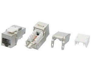 Вставка Keystone Jack RJ45 (8P8C) кат. 5E экранир. KJ9-8P8C-C5e-90-SH-F-WH Hyperline 432598