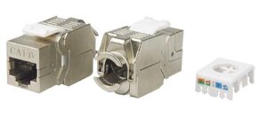 Вставка Keystone Jack RJ45 (8P8C) кат. 6 экранир. 180град. Toolless KJ8-8P8C-C6-180-TLS-SH-F-WH бел. Hyperline 426188