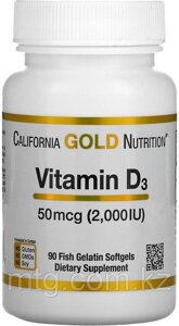 California Gold Nutrition Витамин D3 50 мкг 2000 МЕ 90 капсул