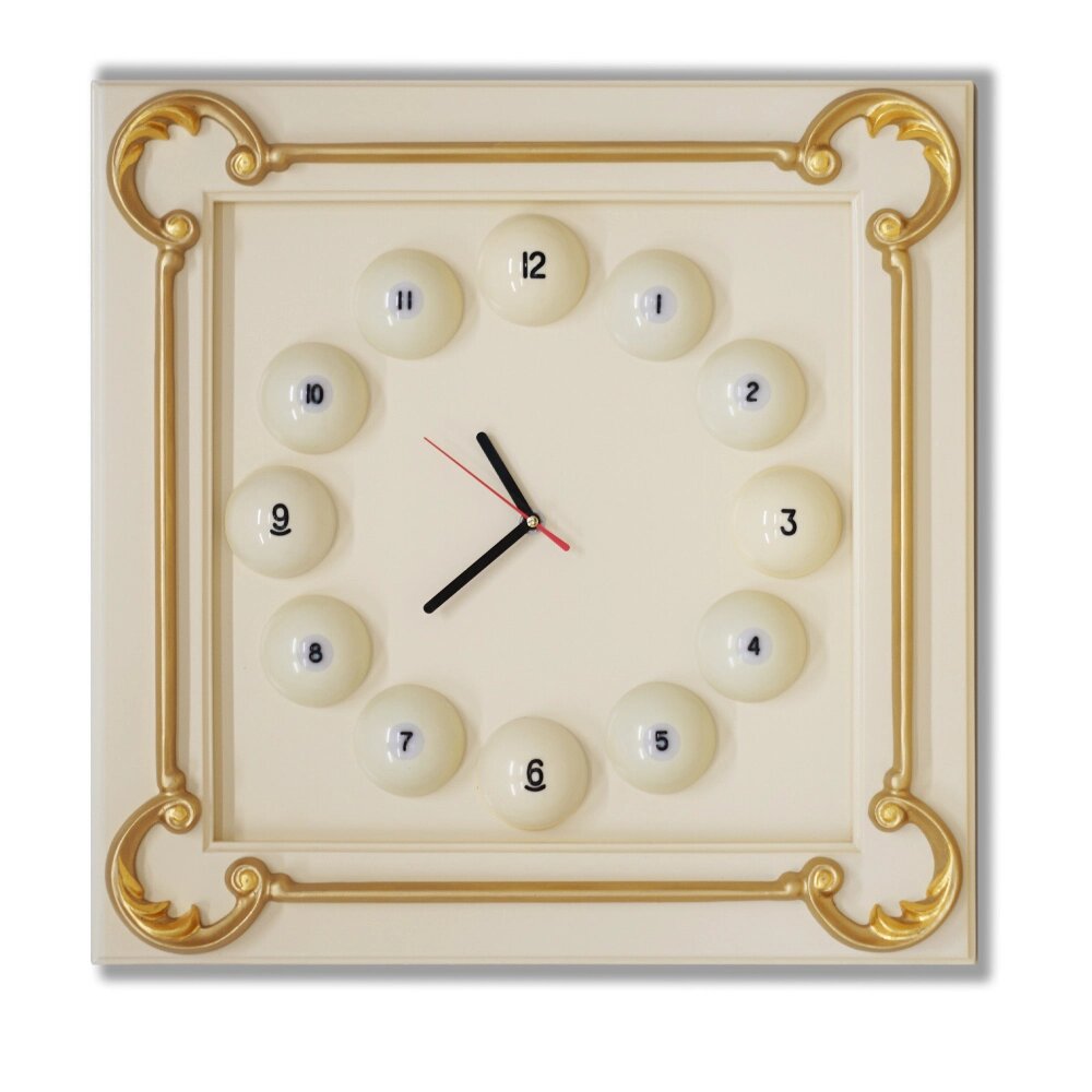 Часы Квадрат Ренессанс Голд граб/шпон (Авт. № 3) от компании Каркуша - фото 1