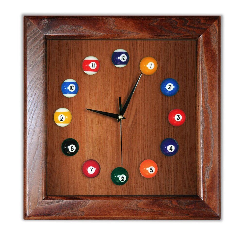 Часы Квадрат ясень/шпон (№ 2) от компании Каркуша - фото 1
