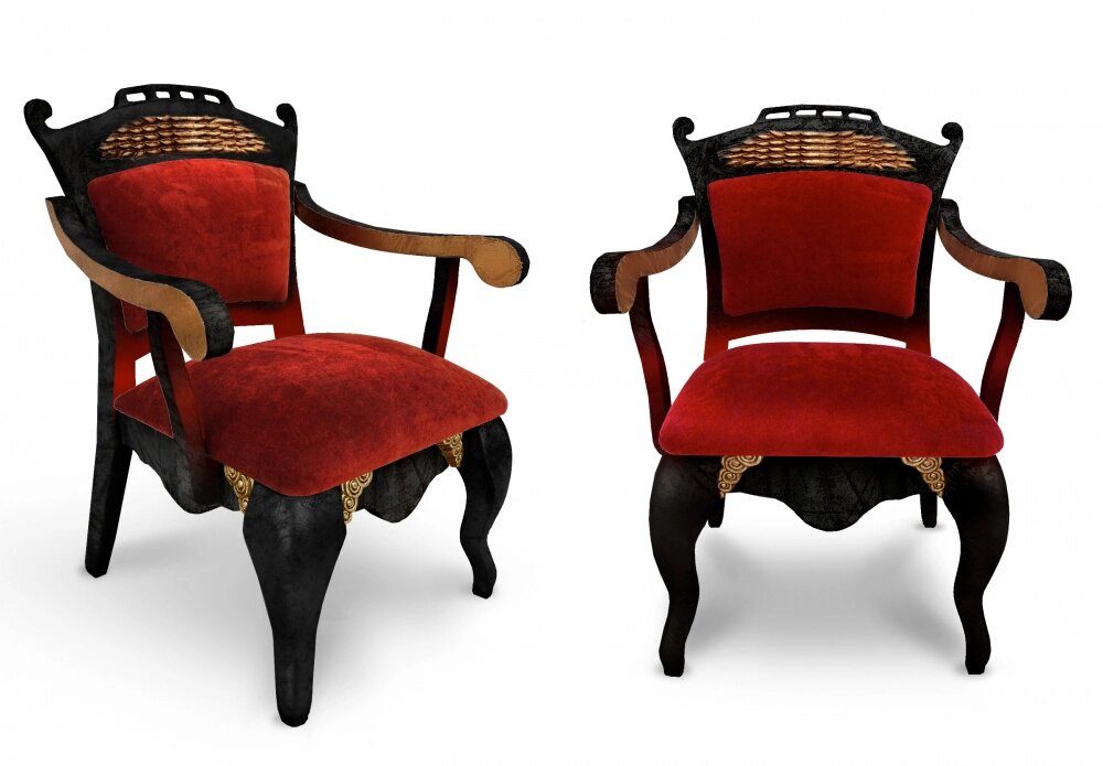 Кресло Dragon  граб (Dragon красный,54 Velvet-Lux) от компании Каркуша - фото 1