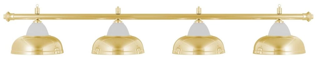 Лампа на четыре плафона «Crown» (золотистая штанга, золотистый плафон D38см) от компании Каркуша - фото 1