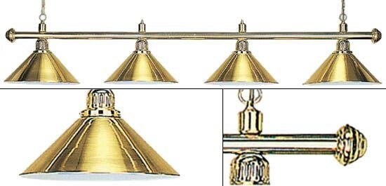 Лампа на четыре плафона «Elegance» (золотистая штанга, золотистый плафон D35см) от компании Каркуша - фото 1