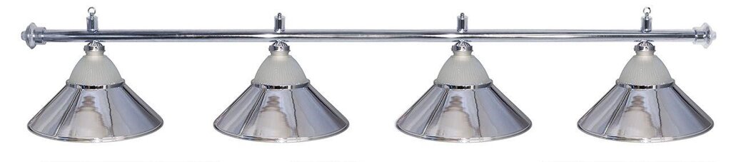 Лампа на четыре плафона «Jazz» (серебристая штанга, серебристый плафон D38см) от компании Каркуша - фото 1