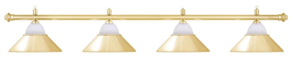 Лампа на четыре плафона «Jazz» (золотистая штанга, золотистый плафон D38см) от компании Каркуша - фото 1
