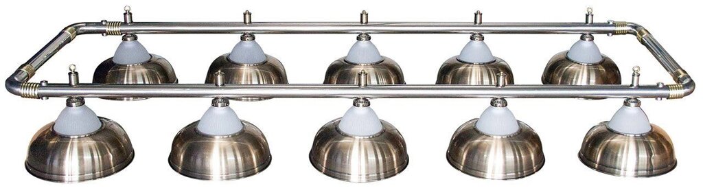 Лампа на десять плафонов «Crown» (серебряная штанга, матово-бронзовый плафон D38см) от компании Каркуша - фото 1