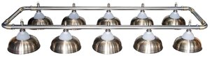Лампа на десять плафонов «Crown»серебряная штанга, матово-бронзовый плафон D38см)