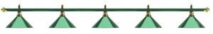 Лампа на пять плафонов «Allgreen»зелёная штанга, зелёный плафон D35см)
