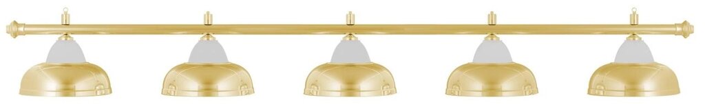 Лампа на пять плафонов «Crown» (золотистая штанга, золотистый плафон D38см) от компании Каркуша - фото 1