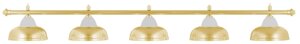 Лампа на пять плафонов «Crown»золотистая штанга, золотистый плафон D38см)