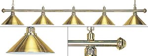Лампа на пять плафонов «Elegance»золотистая штанга, золотистый плафон D35см)