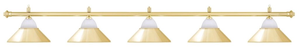 Лампа на пять плафонов «Jazz» (золотистая штанга, золотистый плафон D38см) от компании Каркуша - фото 1