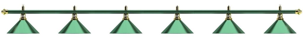 Лампа на шесть плафонов «Allgreen» (зелёная штанга, зелёный плафон D35см) от компании Каркуша - фото 1