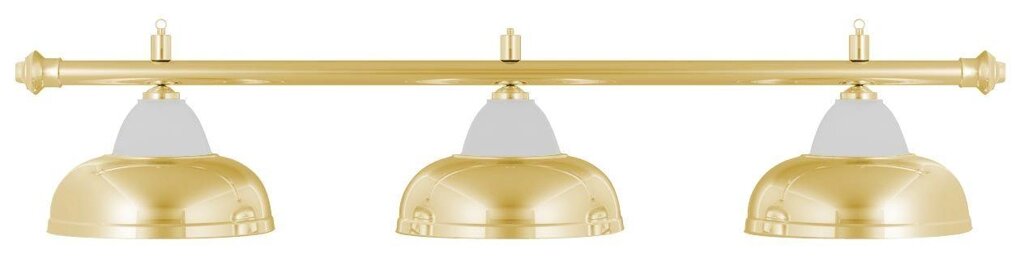 Лампа на три плафона «Crown» (золотистая штанга, золотистый плафон D38см) от компании Каркуша - фото 1