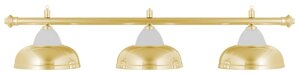 Лампа на три плафона «Crown»золотистая штанга, золотистый плафон D38см)
