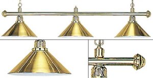 Лампа на три плафона «Elegance»золотистая штанга, золотистый плафон D35см)