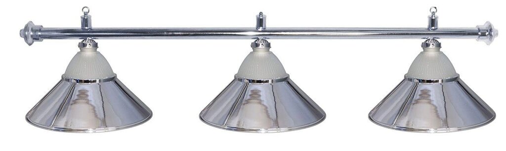 Лампа на три плафона «Jazz» (серебристая штанга, серебристый плафон D38см) от компании Каркуша - фото 1