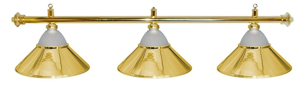 Лампа на три плафона «Jazz» (золотистая штанга, золотистый плафон D38см) от компании Каркуша - фото 1