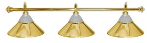 Лампа на три плафона «Jazz»золотистая штанга, золотистый плафон D38см)