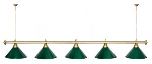 *Лампа STARTBILLIARDS 5 пл., штанга золото (плафоны зеленые)