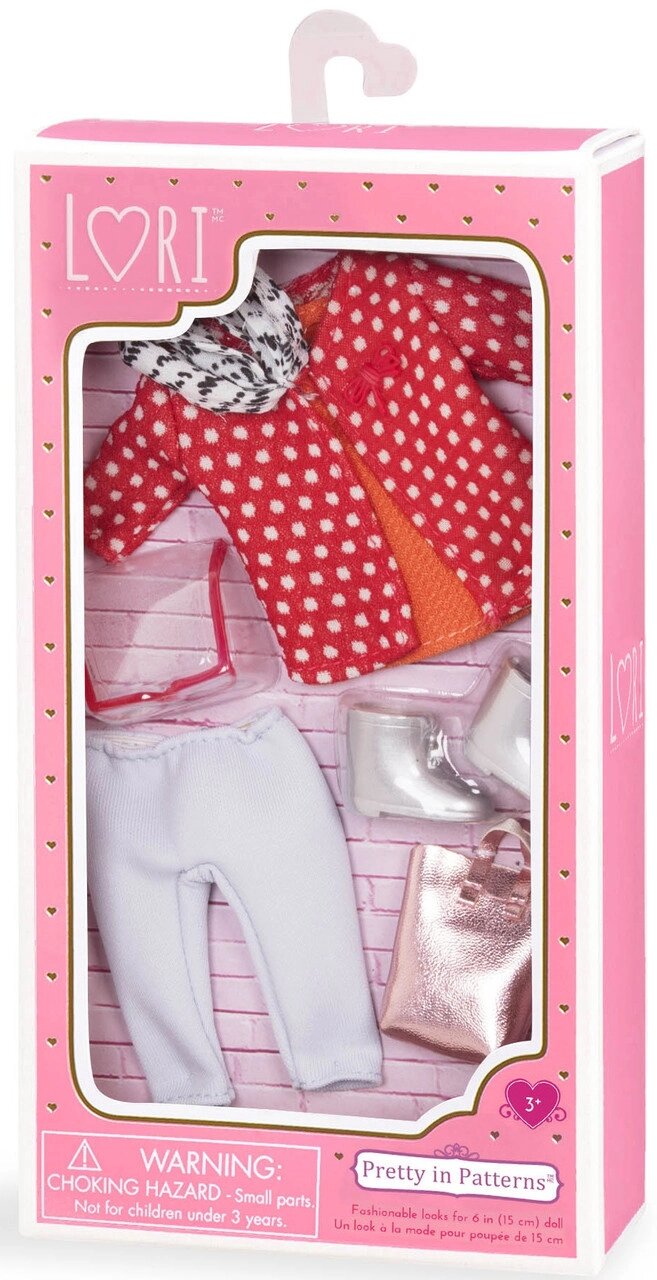 LORI Набор одежды для кукол Красное пальто с узором LO30014Z от компании Каркуша - фото 1