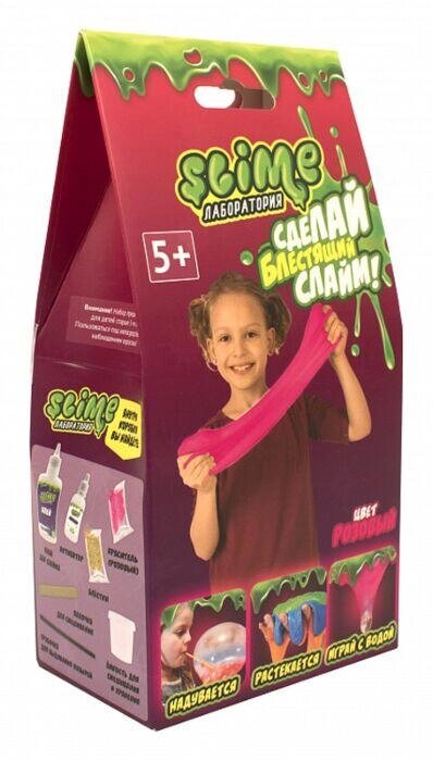 Малый набор для девочек Slime SS100-2 "Лаборатория", розовый, 100 гр. от компании Каркуша - фото 1