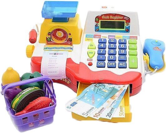 Набор для игры в магазин (Касса с калькулятором, сканер, продукты, деньги) от компании Каркуша - фото 1