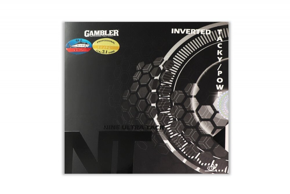 Накладка для ракетки GAMBLER NINE ULTRA TACK 2.1MM BLACK от компании Каркуша - фото 1