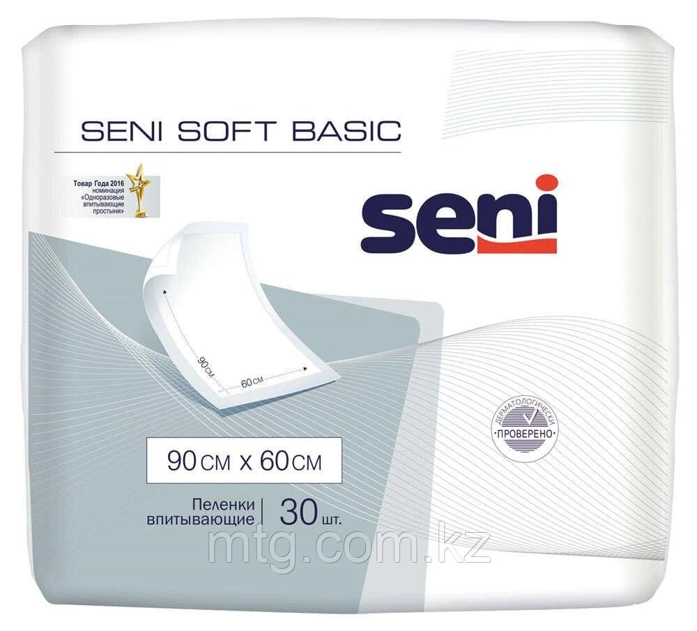 Пелёнка Seni Soft Basic  размер: 60*90 см. от компании Каркуша - фото 1