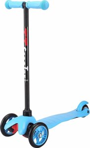 Самокат трехколесный 21st scooter maxi со светящимися колесами синий/голубой