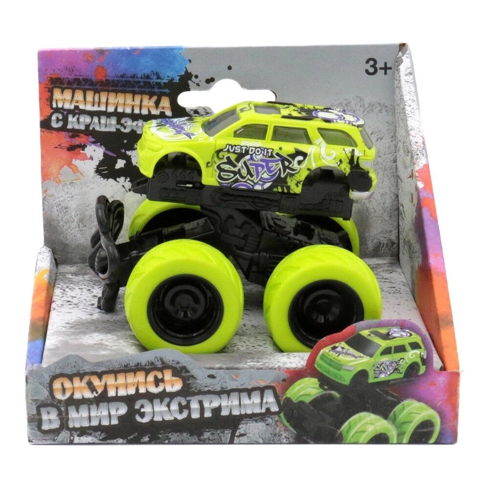 Funky toys 1165397  Машина пластиковая с краш-эффектом, пул-бэк, зеленая - обзор